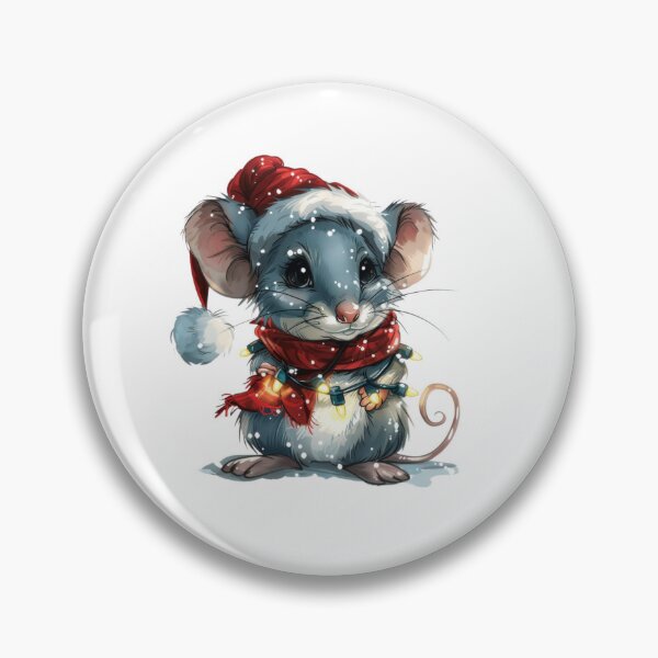 Item preview, Holiday Mouse with Lights, Santa Hat, and Scarf Sticker designed and sold by tjnextgen99.