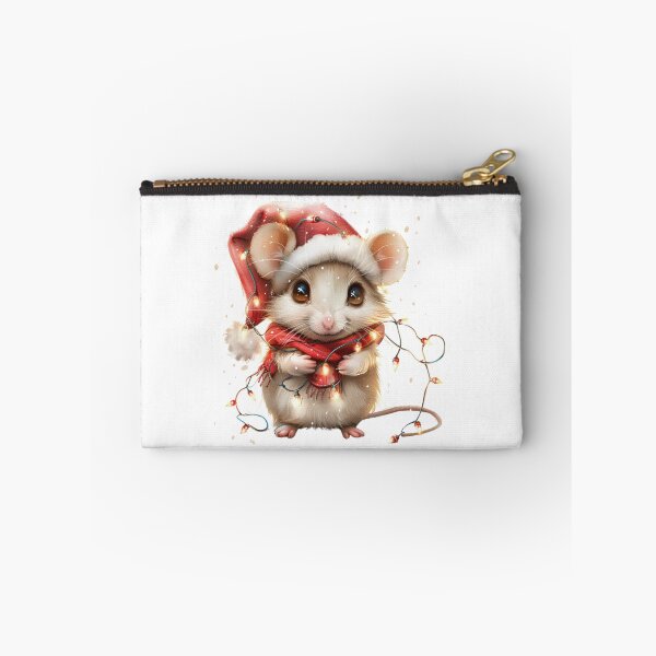 Item preview, Cute Cartoon Christmas Mouse with Lights and Santa Hat designed and sold by tjnextgen99.