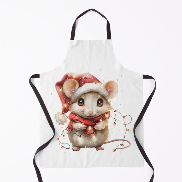 Item preview, Cute Cartoon Christmas Mouse with Lights and Santa Hat designed and sold by tjnextgen99.
