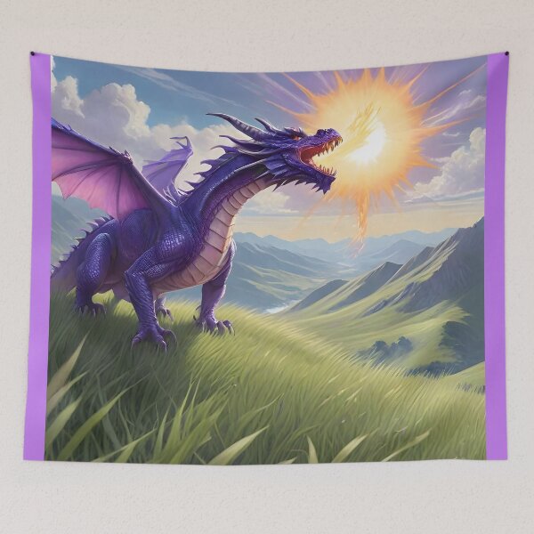 Item preview, Purple Dragon Breathing Fire designed and sold by BougieSouthern.