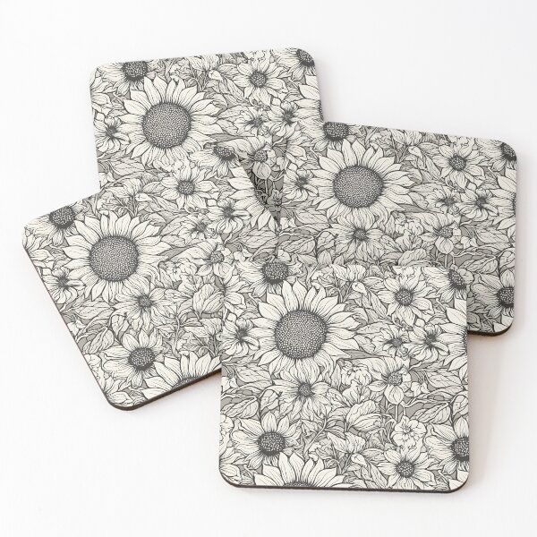 Item preview, Ink Sunflower (Large Print Pattern) designed and sold by Rebekah Ann Kauffman.