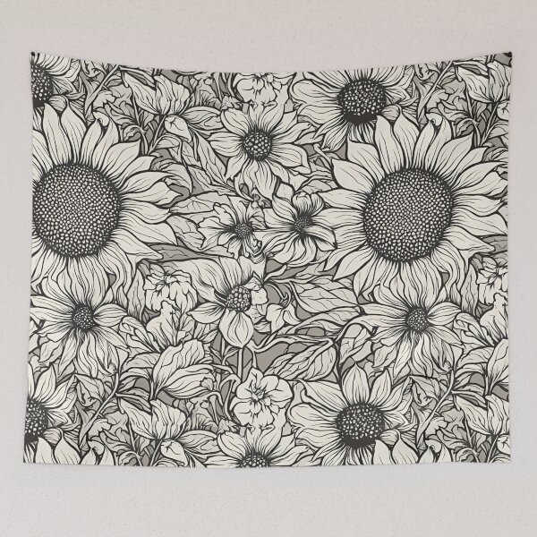Item preview, Ink Sunflower (Large Print Pattern) designed and sold by Rebekah Ann Kauffman.
