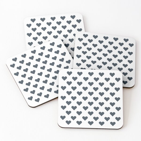 Item preview, SMALL CHARCOAL GREY and WHITE LOVE HEARTS designed and sold by RachelMacht.