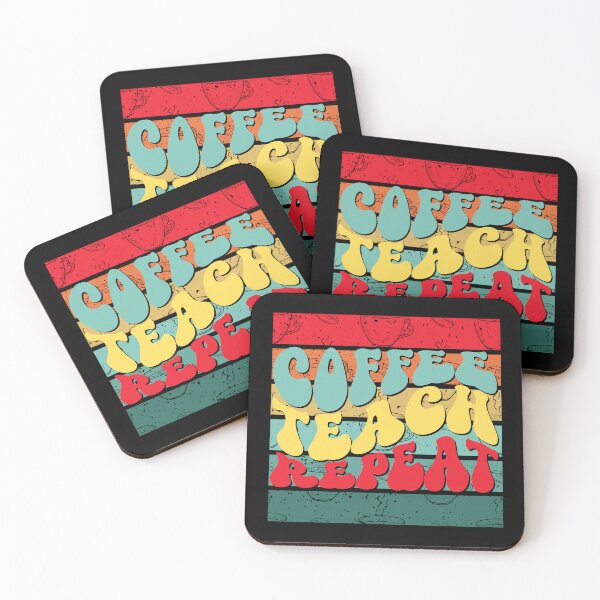 Item preview, Coffee Teach Repeat Distressed Retro Coffee Background designed and sold by ILOVEART247.