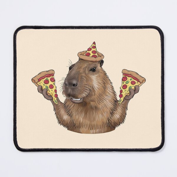 Item preview, Capybara With Pizza In Pizza Hat designed and sold by canvadreamer444.