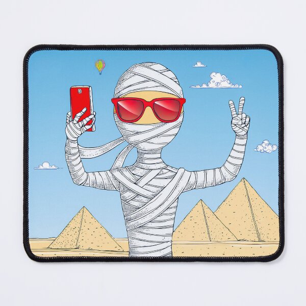 Item preview, funny design of a mummy take selfie in front of the pyramids. designed and sold by HEMRO.