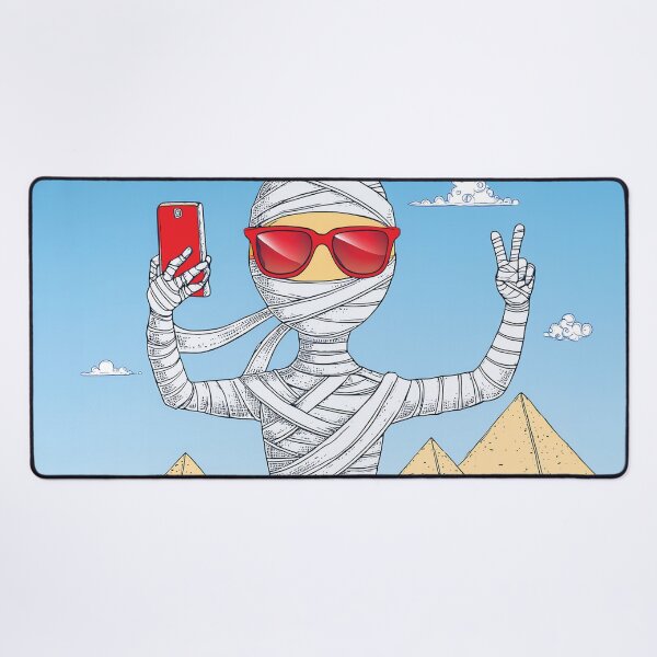 Item preview, funny design of a mummy take selfie in front of the pyramids. designed and sold by HEMRO.