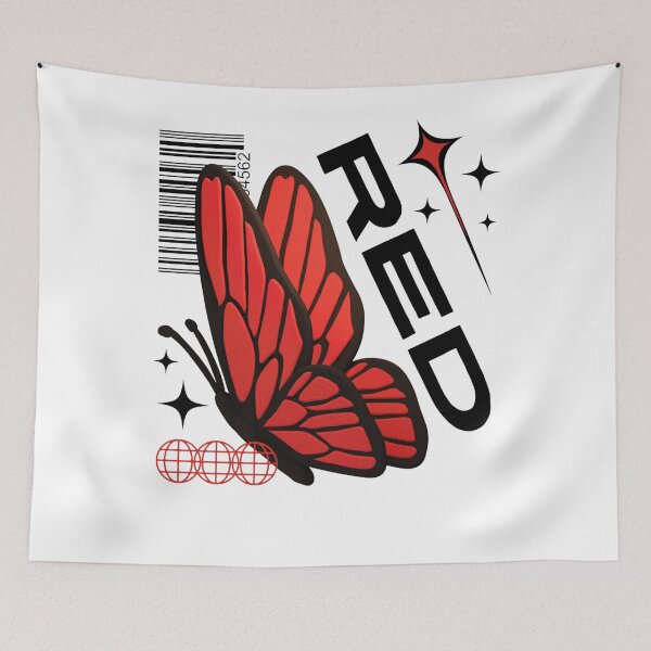 Item preview, Red Butterfly with Black Text designed and sold by AveryZi.