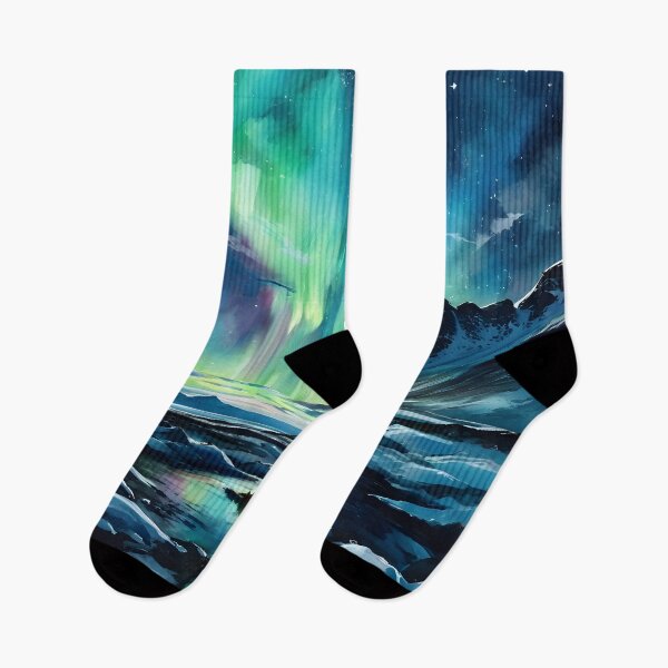 Item preview, Watercolor Northern Lights: Iceland's Ethereal Night Sky designed and sold by LSVart.