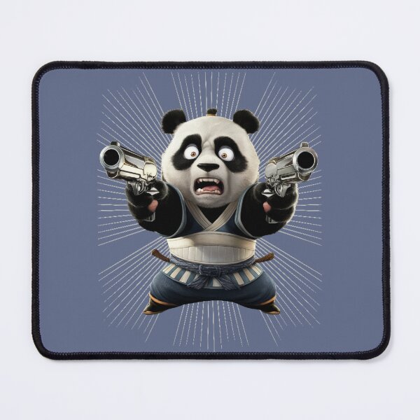 Item preview, Hilarious panda dressed in kung fu attire, holding two guns designed and sold by NiRia Spot.