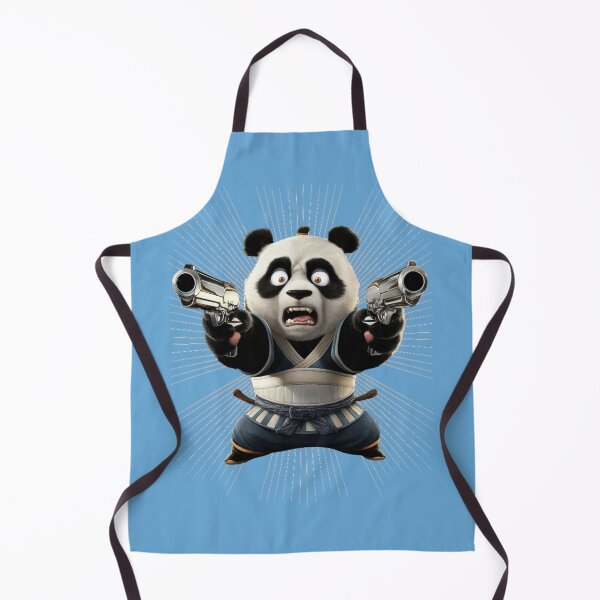 Item preview, Hilarious panda dressed in kung fu attire, holding two guns designed and sold by NiRia Spot.