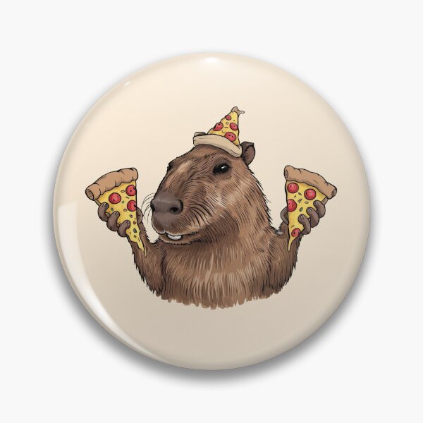 Item preview, Capybara With Pizza In Pizza Hat designed and sold by canvadreamer444.