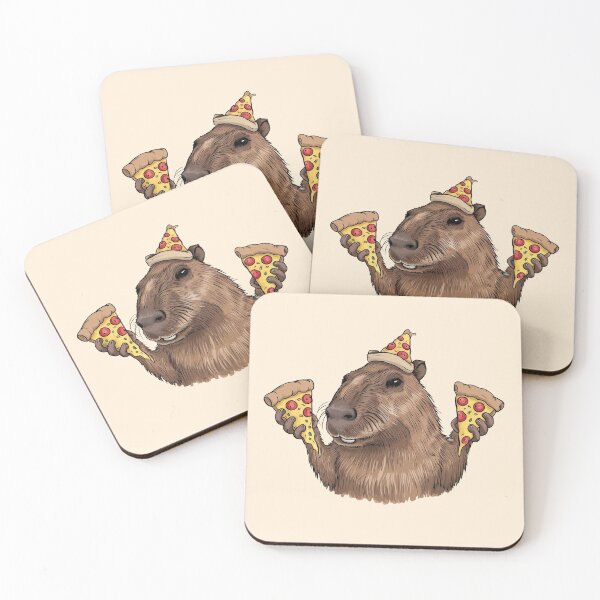 Item preview, Capybara With Pizza In Pizza Hat designed and sold by canvadreamer444.