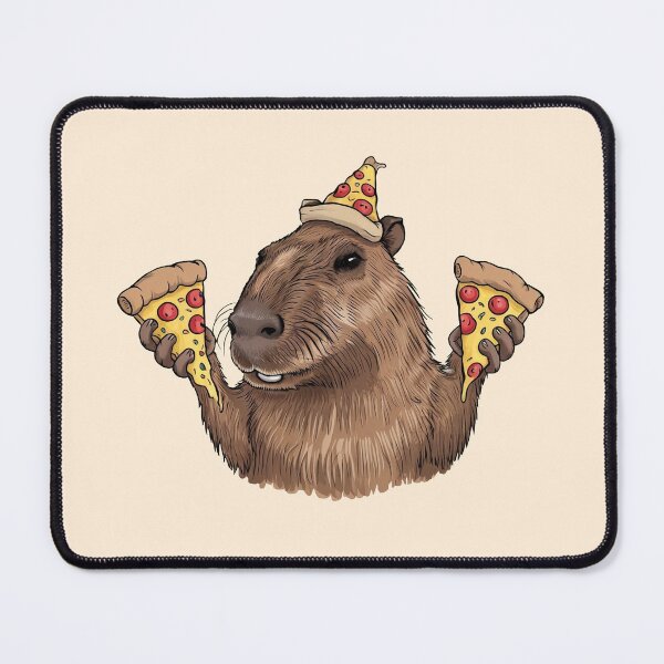 Item preview, Capybara With Pizza In Pizza Hat designed and sold by canvadreamer444.