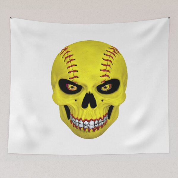 Artikelvorschau, Softball Skelett Softball Totenkopf Halloween Gruselig Lustig entworfen und verkauft von clothesy7.