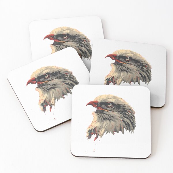 Item preview, Majestic Eagle Head with Blood Splatter Striking Vector Art on Black Background designed and sold by mrmonsif.