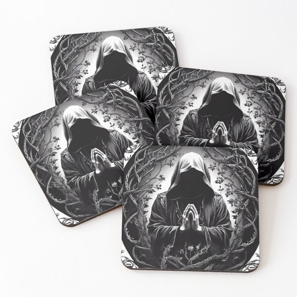 Item preview, Hooded Figure in Black & White designed and sold by FocusedArt.
