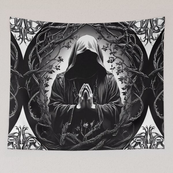 Item preview, Hooded Figure in Black & White designed and sold by FocusedArt.