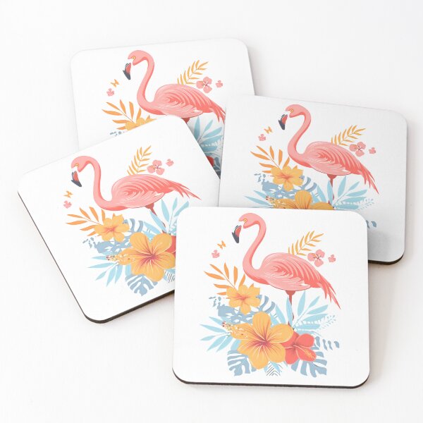 Item preview, Vibrant Tropical Flamingo with Exotic Flowers and Lush Leaves Vector Art designed and sold by mrmonsif.