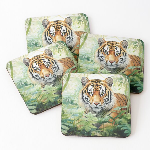 Item preview, Sumatran tiger portrait - Acrylic wildlife painting designed and sold by TheArtistOf2022.