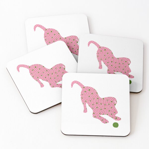 Item preview, Pink and Green puppy playing - Silhouette Collection designed and sold by CuratedDesignCa.