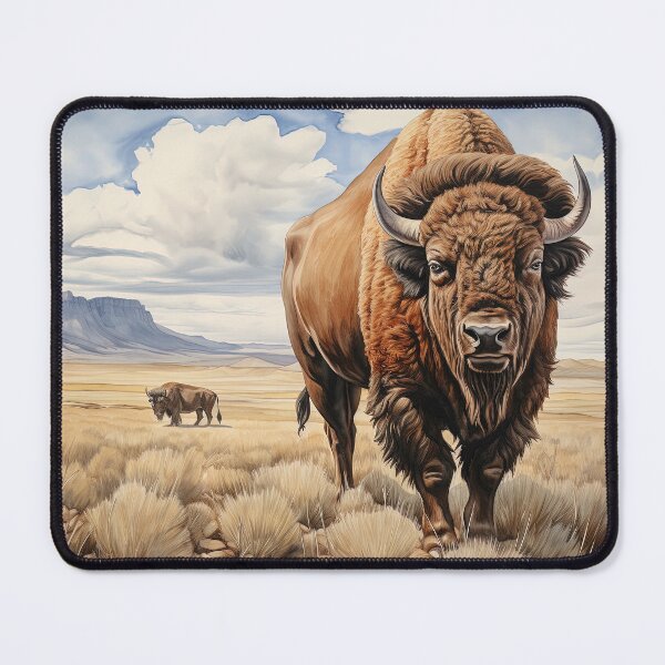 Item preview, American bison in the wild - Acrylic wildlife painting designed and sold by TheArtistOf2022.