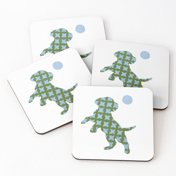 Item preview, Jumping Puppy, Green and Blue - Silhouette Collection designed and sold by CuratedDesignCa.