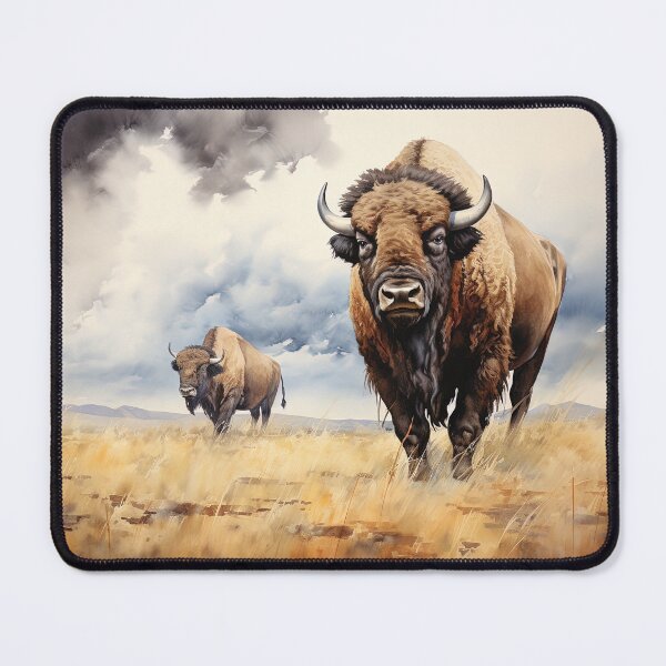 Item preview, American bison in the wild - Acrylic wildlife painting designed and sold by TheArtistOf2022.