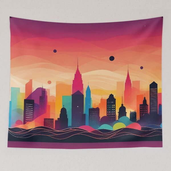 Item preview, Neon Cityscape: A Burst of Urban Color designed and sold by ZipperDragon88.