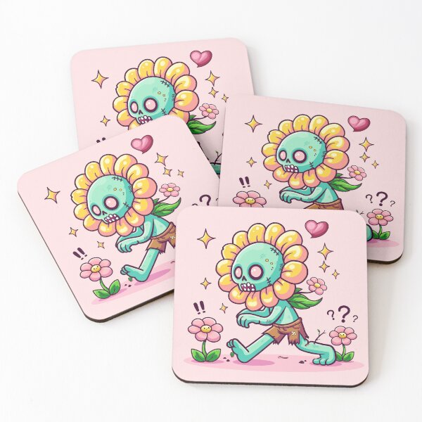 Item preview, Cute Flower Head Zombie Walking with Pink Background designed and sold by OrcaVector.