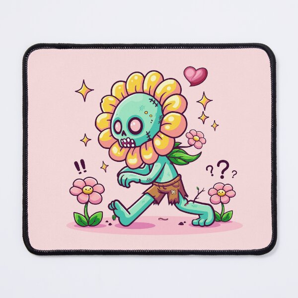 Item preview, Cute Flower Head Zombie Walking with Pink Background designed and sold by OrcaVector.