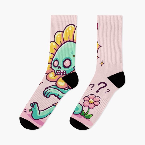 Item preview, Cute Flower Head Zombie Walking with Pink Background designed and sold by OrcaVector.