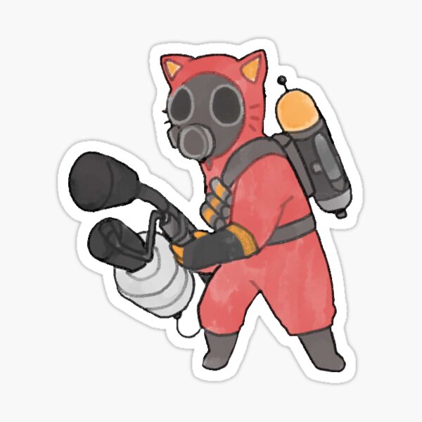 Pyro Stickers Redbubble - chibi pyro tf2 roblox