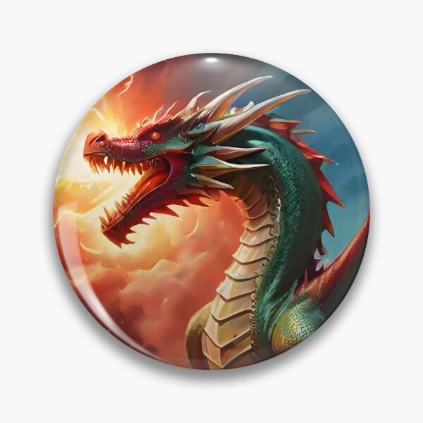 Item preview, Red and Green Fire Breathing Dragon in the Sky designed and sold by BougieSouthern.
