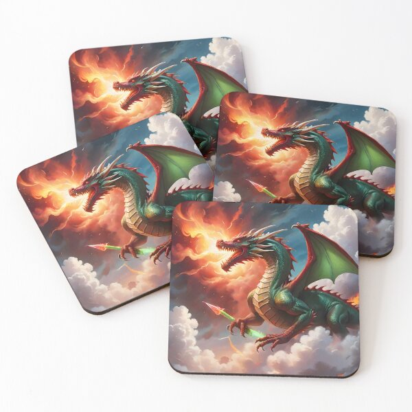 Item preview, Red and Green Fire Breathing Dragon in the Sky designed and sold by BougieSouthern.