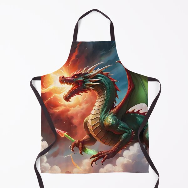 Item preview, Red and Green Fire Breathing Dragon in the Sky designed and sold by BougieSouthern.