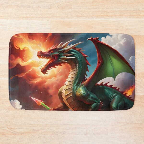 Item preview, Red and Green Fire Breathing Dragon in the Sky designed and sold by BougieSouthern.