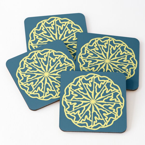 Aperçu de l'œuvre Arctic Mandala Asymétrique Jaune Casual créée et vendue par Doodlehomeshop.