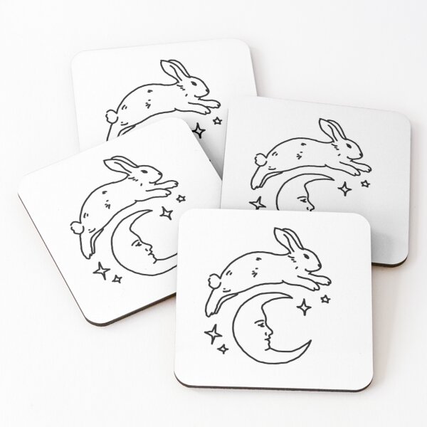 Item preview, rabbit and moon designed and sold by aishiterumo.