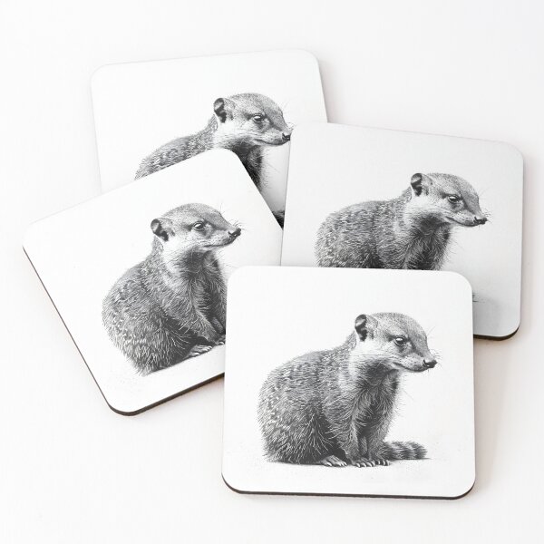 Item preview, Black and white weasel pencil drawing designed and sold by Pencil-Art.