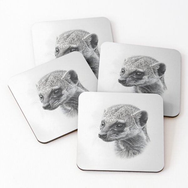 Item preview, Black and white weasel pencil drawing designed and sold by Pencil-Art.