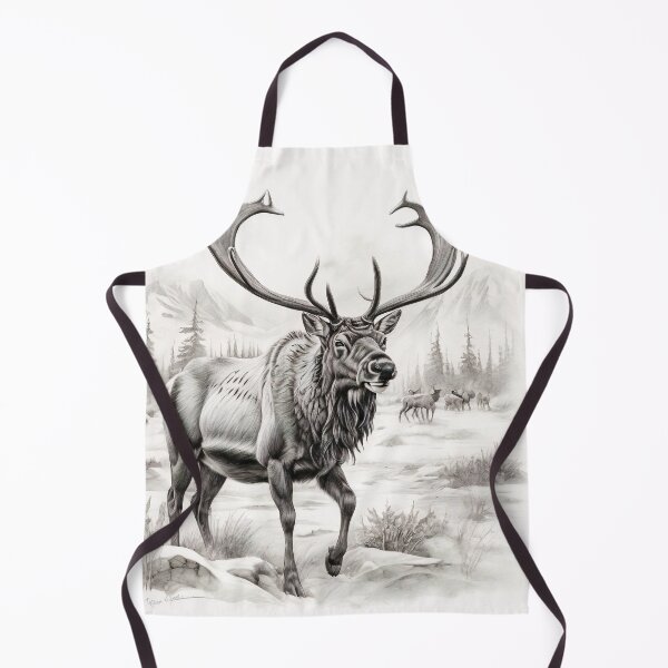 Item preview, Black and white deer pencil drawing designed and sold by Pencil-Art.