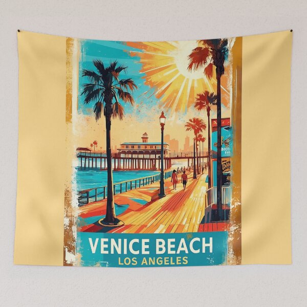 Item preview, Venice Beach Vintage: Artistic Rendering Iconic Seaside designed and sold by Ceemko's Vintage Corner.