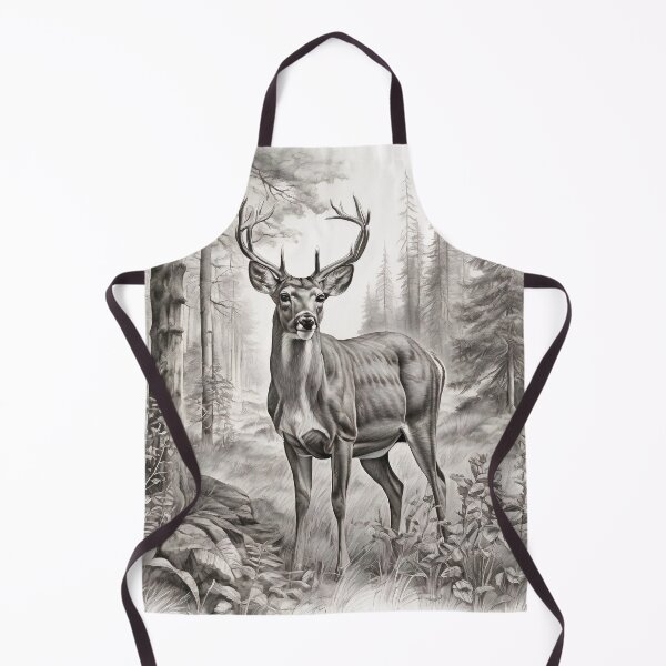 Item preview, Black and white deer pencil drawing designed and sold by Pencil-Art.