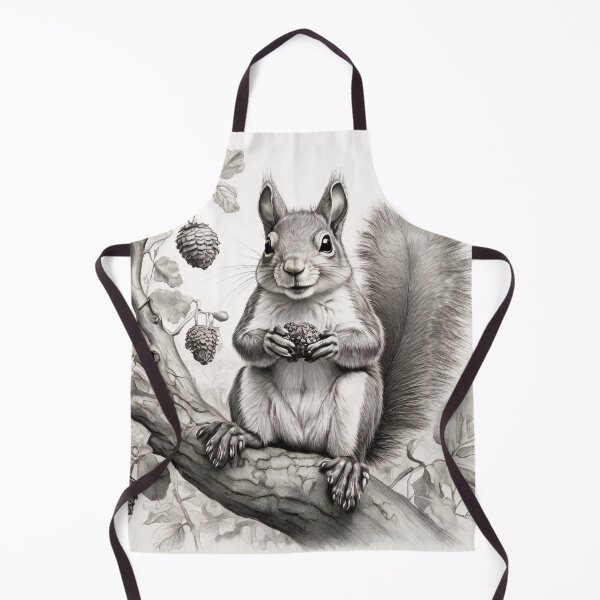 Item preview, Black and white Squirrel pencil drawing designed and sold by Pencil-Art.