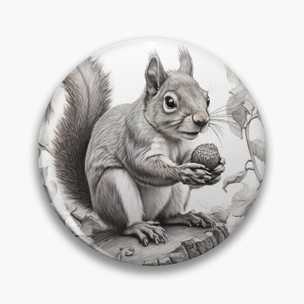 Item preview, Black and white Squirrel pencil drawing designed and sold by Pencil-Art.