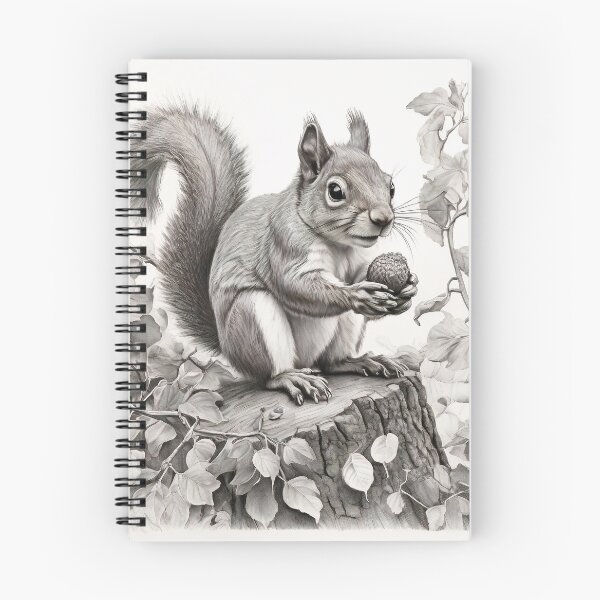 Item preview, Black and white Squirrel pencil drawing designed and sold by Pencil-Art.