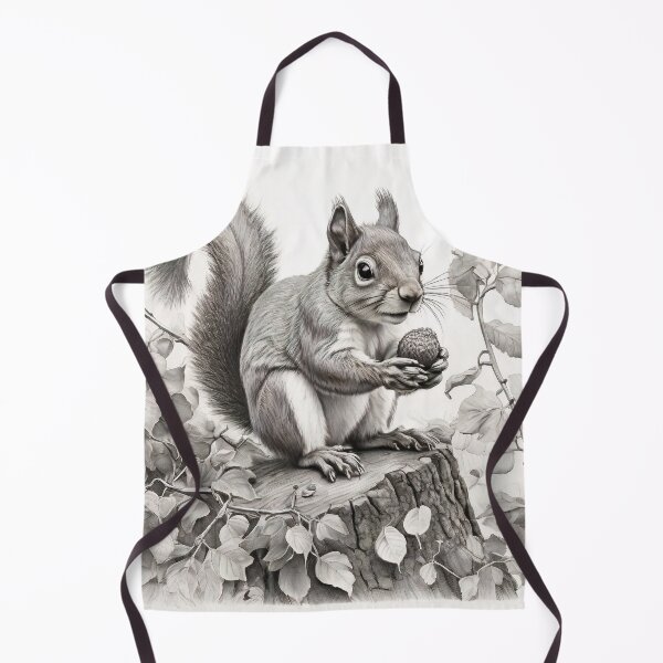 Item preview, Black and white Squirrel pencil drawing designed and sold by Pencil-Art.