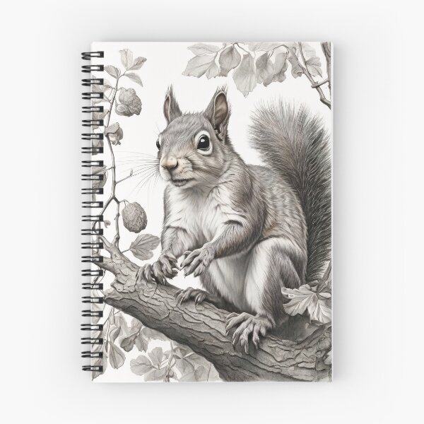 Item preview, Black and white Squirrel pencil drawing designed and sold by Pencil-Art.