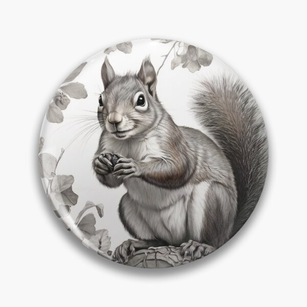 Item preview, Black and white Squirrel pencil drawing designed and sold by Pencil-Art.